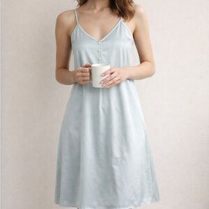 Light Sage Green Satin Slip Dress Barbizon Nightgown - Women